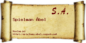 Spielman Ábel névjegykártya